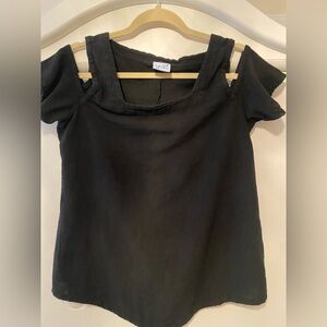 Oh My Gauze! Black Cold Shoulder Blouse